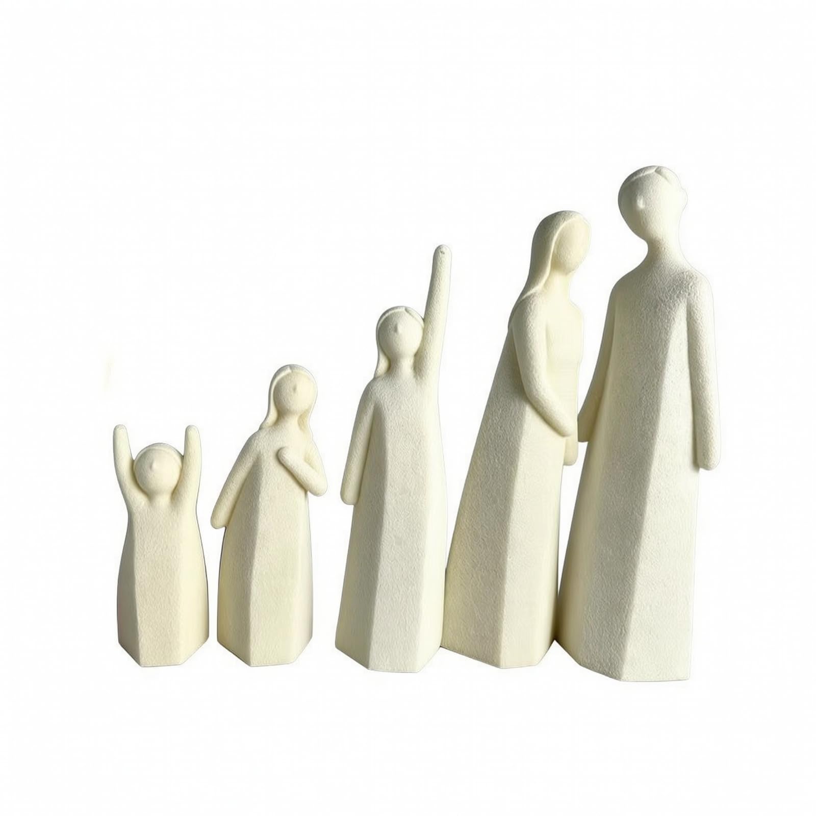 Scultura Concettuale Statua | Effetto Pietra, Minimalista, Scultura con Cinque Figure, per Libreria, Scrivania