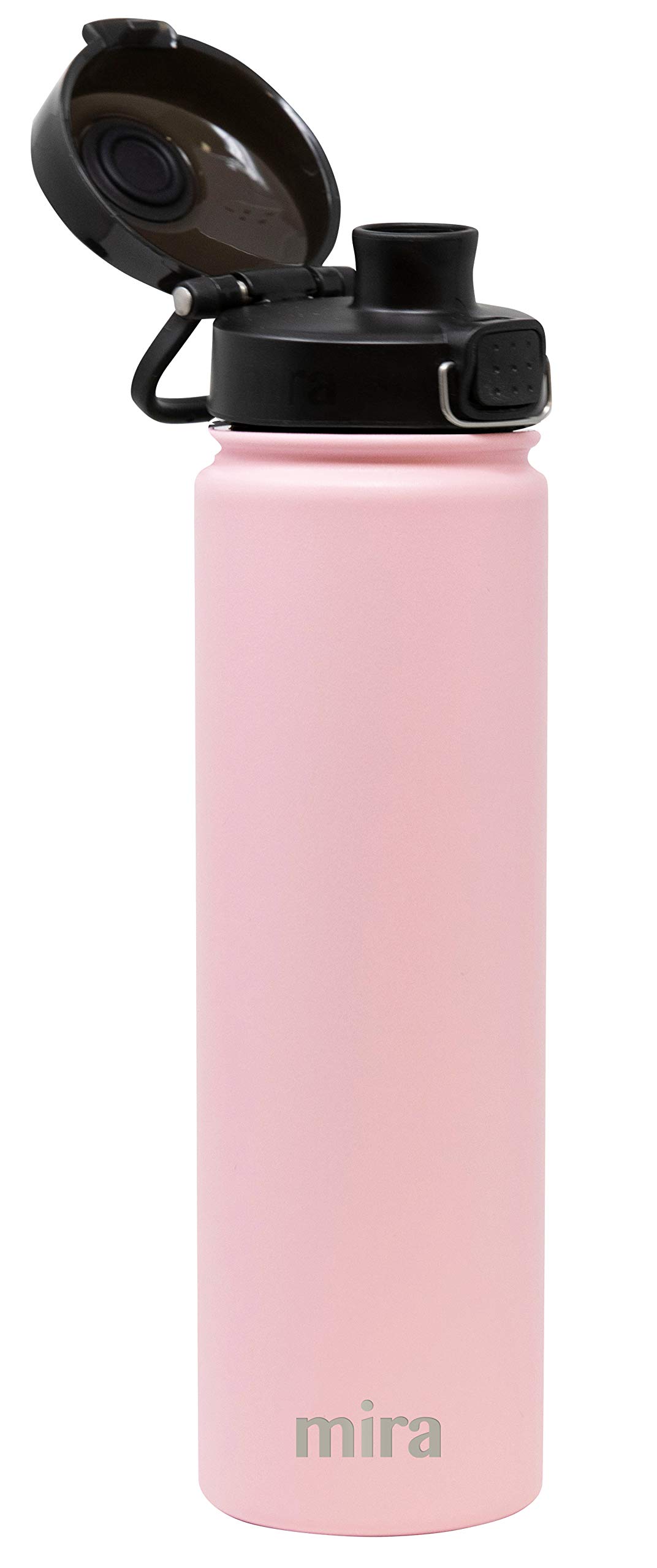 MIRA Botella de agua de acero inoxidable | Termo de metal aislado al vacío que mantiene frío durante 24 horas, caliente durante 12 horas | Tapa de boquilla sin BPA