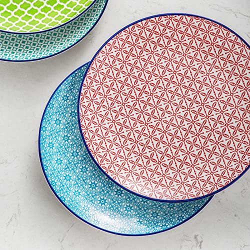 vancasso Speiseteller Porzellan, Macaron 4 teilig Flachteller bunt, Geschirr Tellerset Frühstückteller Essteller