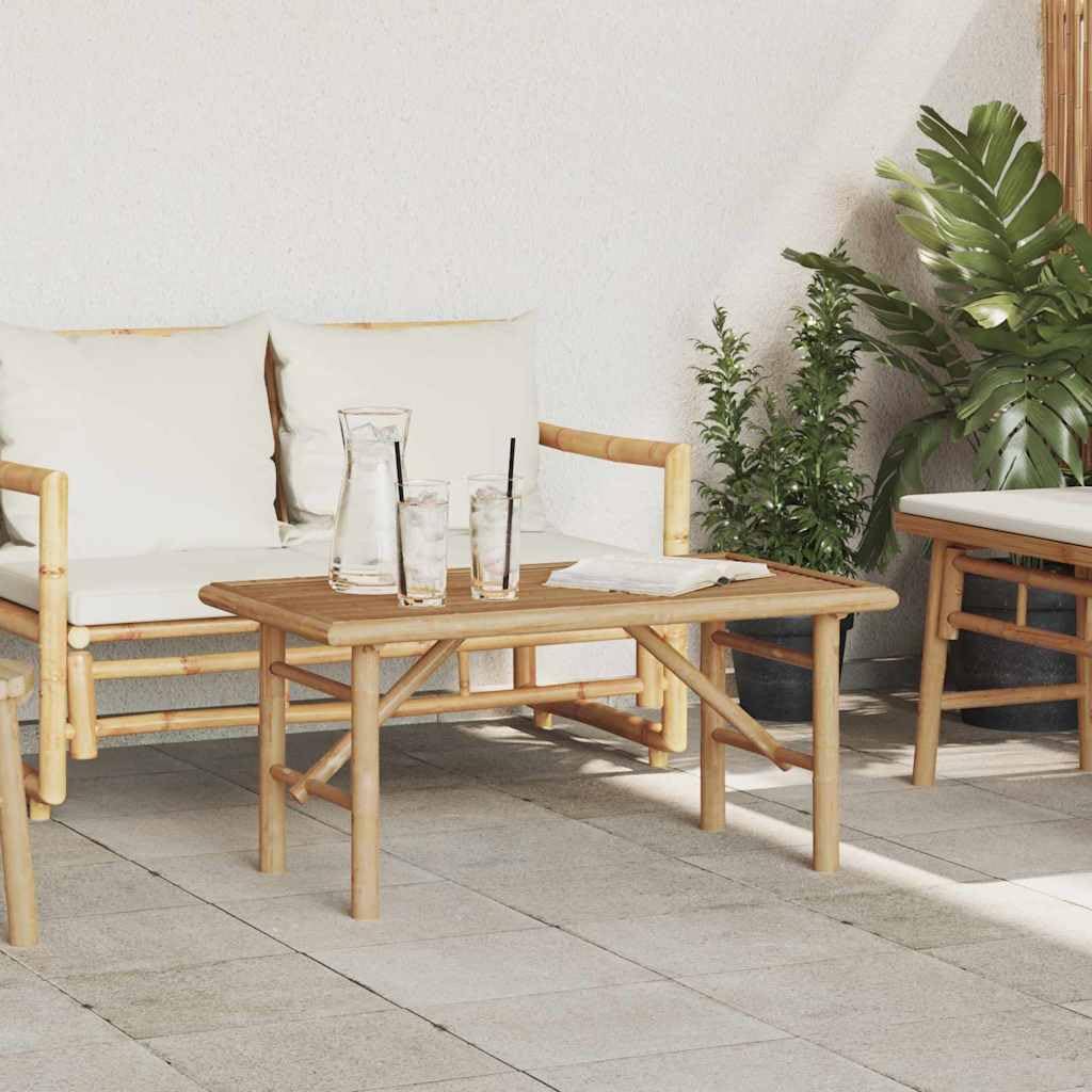 Mesa de café marrón 90 x 50 x 43 cm de bambú, mesa de café moderna para salón, mesa auxiliar duradera, fácil montaje, elegante mobiliario de salón