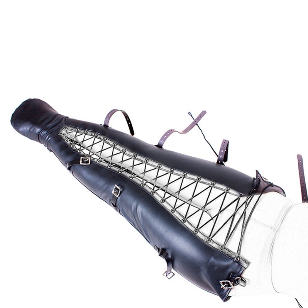 SXOVO Mermaid Tail Legs Attached Leather Bondage Clamps Restraint System SM Fetish Sex Toy (Noir)