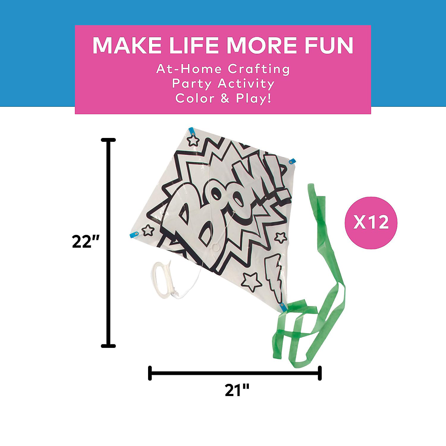 Color Your Own Superhero Kites (Set of 12) Crafts for Kids and Fun Home Activities - Image 3