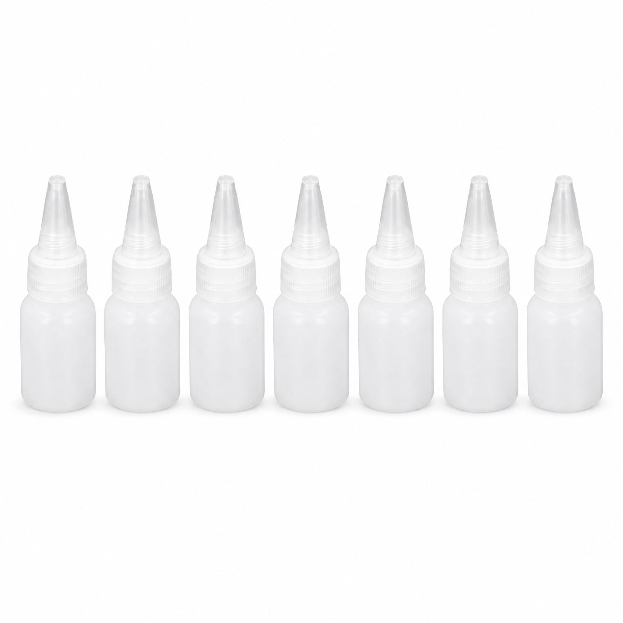 100 szt. Małe Plastikowe Butelki Wyciskane z podziałką 20 Ml, Szeroki Zakres zastosowań Kosmetyków Balsamy Szampony Olejki Kleje Farby Mydła, Lekkie Przenośne Butelki na Pikniki