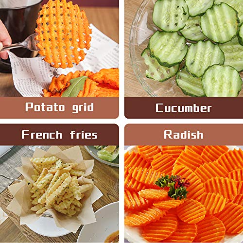 Groenteschaaf, roestvrij staal, golfsnijder, Speyang golfsnijder, friet chips snijmes voor het snijden van aardappelen… - Image 7