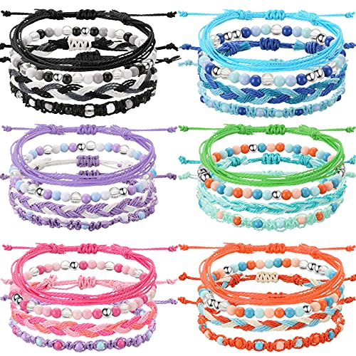 24 Pieces Friendship Bracelet Ethnic Style Woven Bracelet Stretch Beaded Bracelets Cute Adjustable Beaded Bracelets Friendship Bracelets With Sliding Knot (Assorted Style)
