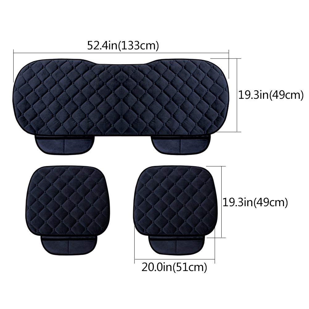 HCMAX Couverture de Siège de Voiture Coussin Tampon Tapis Protecteur pour Les Fournitures Automobiles pour Sedan Hatchback SUV - 2 + 1 Housses de Siège Avant et Housses de Siège Arrière