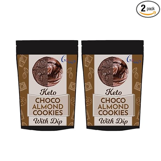 GoWhey Keto Cookies (Pack of 2) (200 g) | Choco Peanut | Almond | 1g Net Carbs Per Serving | High Protein Cookies | Sugarfree Healthy Snacks | Dipped in Pure Chocolate