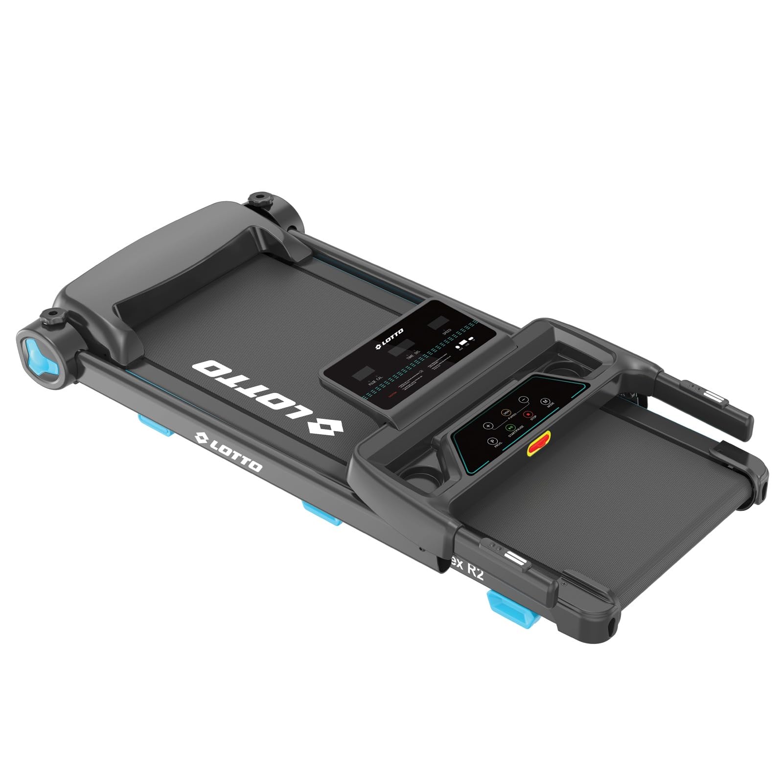 Tapis Roulant Elettrico Lotto Runex R2, Pieghevole 100%, 2 HP, Velocità 1–8 km/h, Inclinazione 2 Livelli, Superficie 105×40 cm, Console LED, Bluetooth FitShow/Kinomap/Zwift, 12 Programmi, Max 100 kg