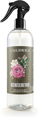 Caldrea Ambientador en aerosol de lino y habitación, fabricado con aceites esenciales, derivados de plantas y otros ingredientes cuidadosamente