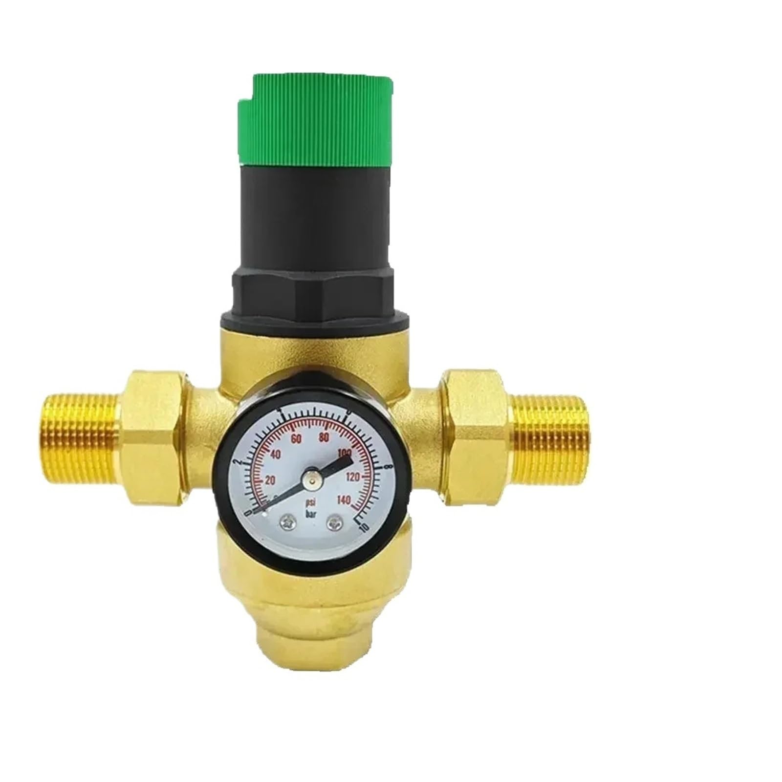 Amokd 1Inch-Npt Threaded Brass Pressure Reducing Valve Household Water Line Filter Brass Pressure Reducing Valve Regulating Valve Tools