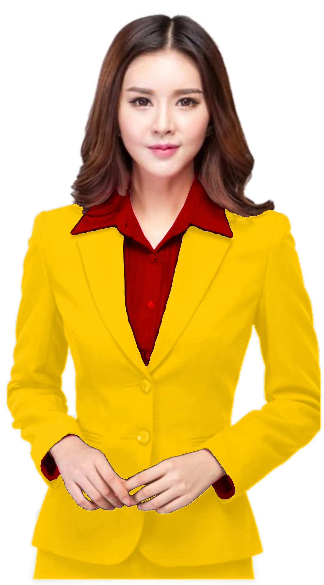procent Mustard Yellow Women's Formal Blazer-picture-31