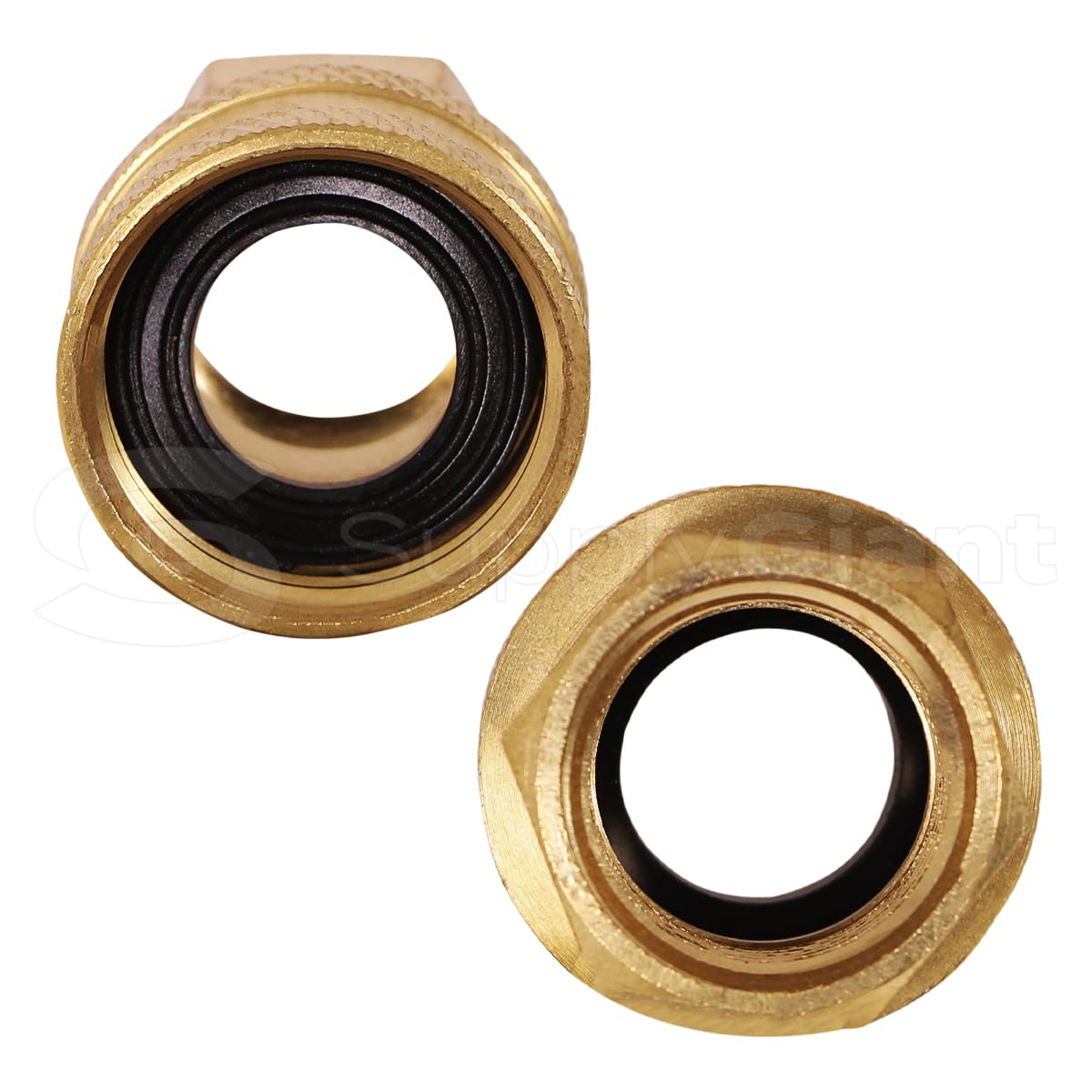 Supply Giant H5JT-5656-NL-10 Swivel Garden Hose Adapter, 3/4" FH x 3/4" FIP Swivel, Brass 10 Pack