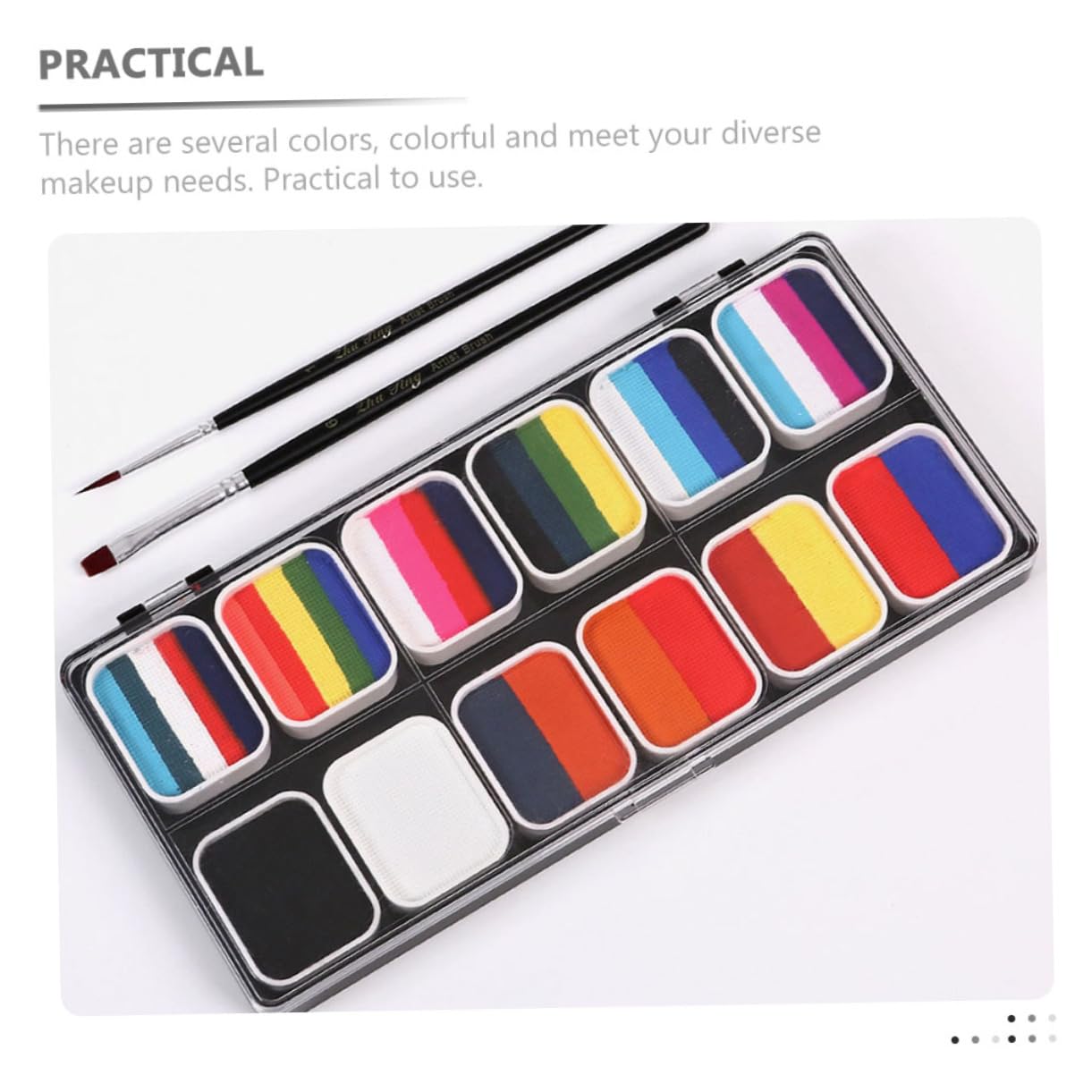 DOITOOL Cosplay Face Painting Kit 12 Face Paint Set Water Activated Body Paint Makeup Kit for Boys and Girls and Adults for Party Sports Drama Role-playing