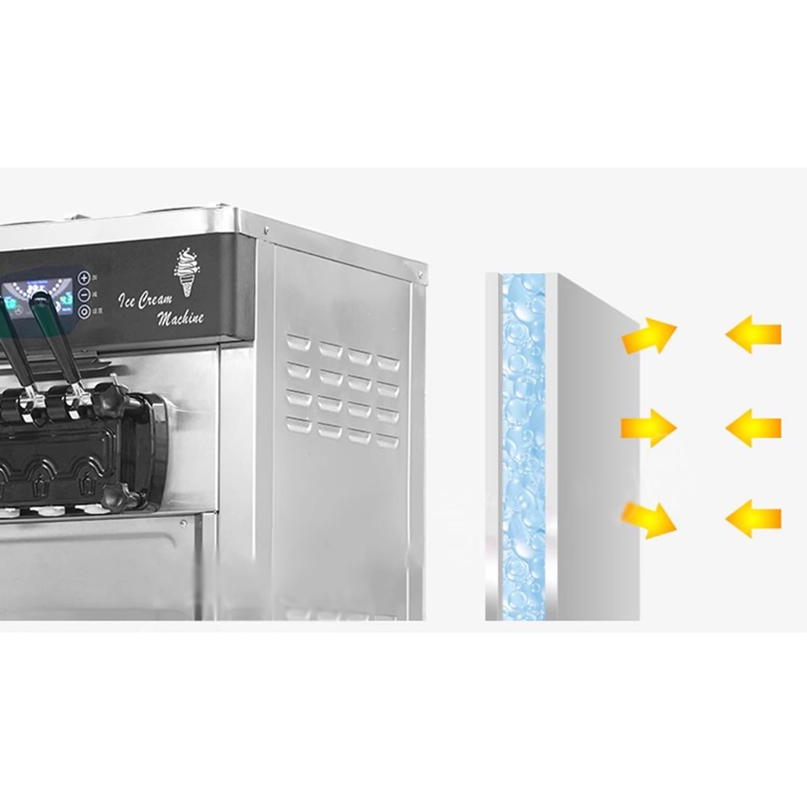 Maquina de Helados Máquina expendedora de Helados, refrigeradores comerciales, móvil, Sabor Tricolor, Conos Dulces, Equipo de congelación