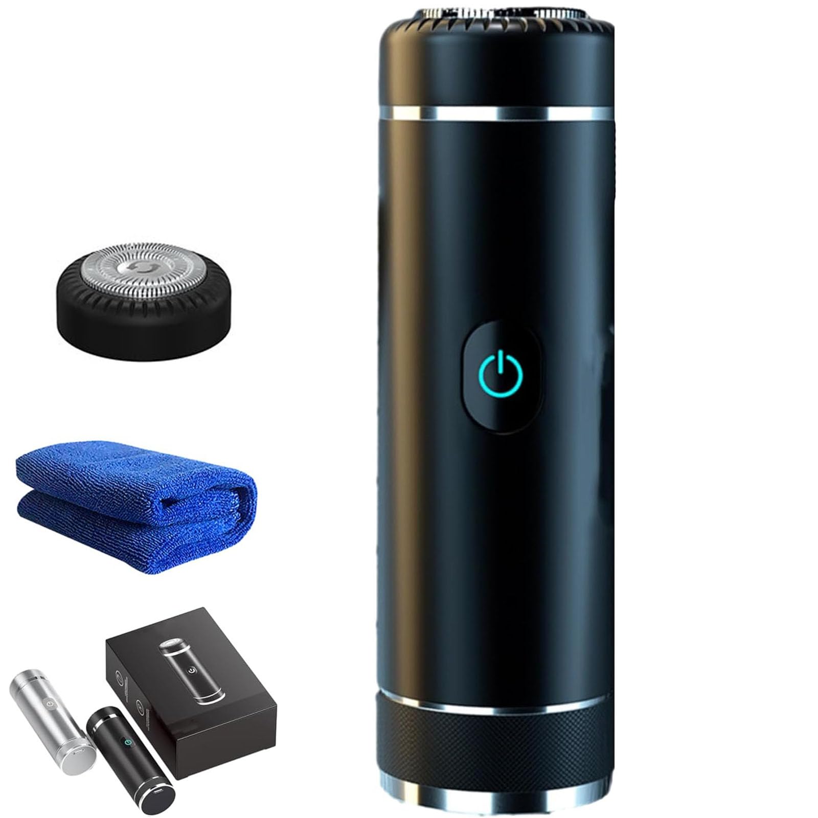 Aweshave Ball Trimmer, Aweshave 2.0 Premium Body Trimmer, Rasoio elettrico impermeabile per uomo con lama in ceramica sostituibile (Black+1 Head)