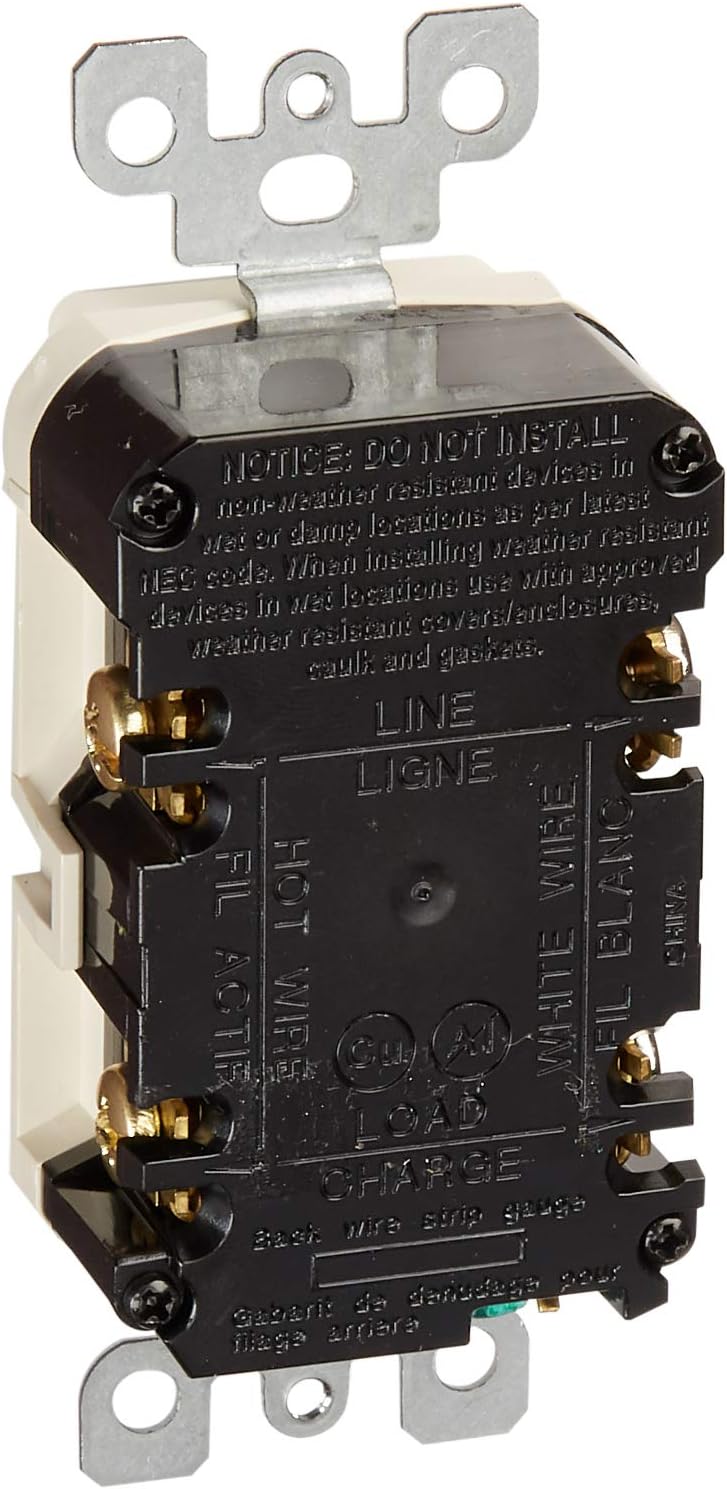 🔥 Hоt Dеаlѕ Leviton GFNL1-T Self-Test SmartlockPro Slim GFCI Tamper-Resistant Receptacle with Guidelight and LED Indicator, 15 Amp, Light Almond