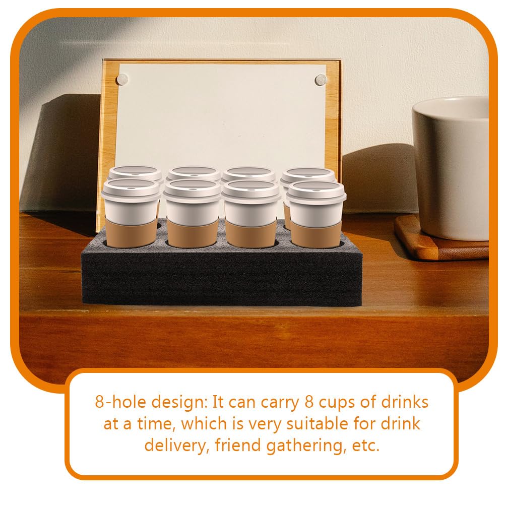 UPKOCH Lot De 2 Porte-Gobelets En Mousse : Porte-Gobelet À 8 Trous Pour Emporter Plateau De Support De Café Plateau De Transport Outil D'emballage De Boisson