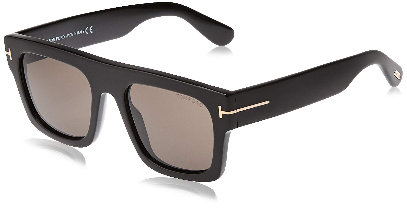 Tom FordUV Protected Black Rectangular Full rim Sunglasses for Men - FT0711 53 01A