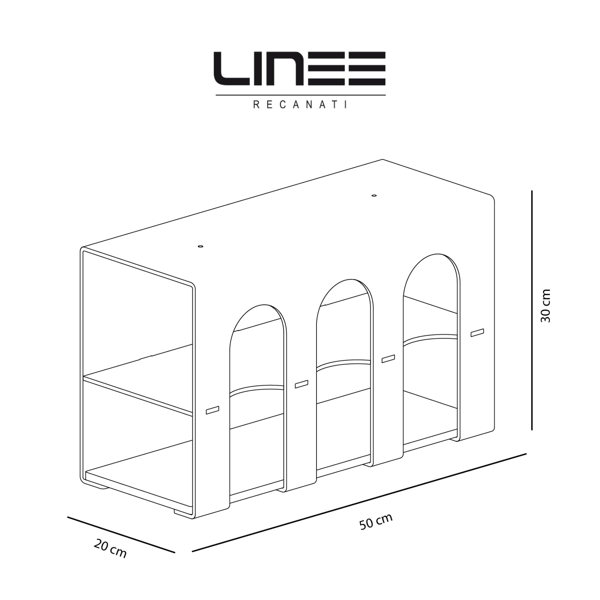 LINEE Recanati – MEDITERRANEA Porte-bouteilles en PMMA – Bar à vin pour salon, cuisine et restaurant – Capacité 6 bouteilles – Fabriqué en Italie – 50 × 30 × 20 cm (fumé gris satiné)