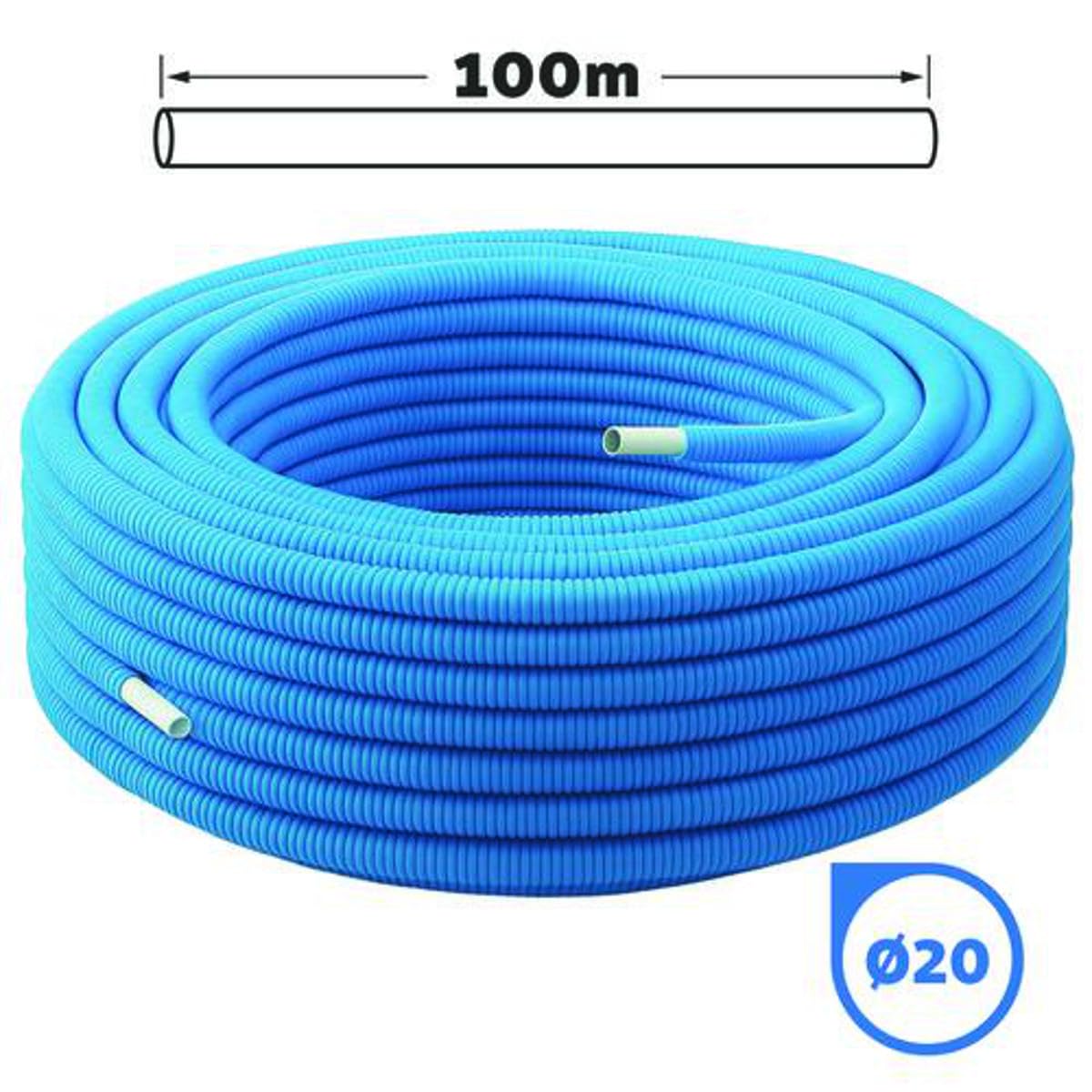 SOMATHERM FOR YOU - Rotolo Tubo Multistrato Preguainato Blu Ø20 Lunghezza 100m - Acqua Calda e Fredda Sanitaria - Tmin 5°C/Tmax 100°C - Pressione Max 10 Bar - Barriera Antiossigeno