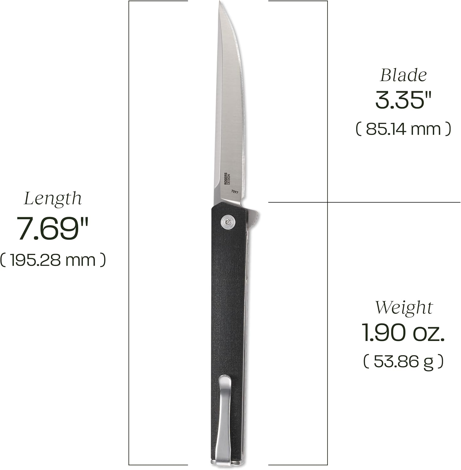 CRKT CEO Everyday Carry EDC Pocket Folding Knife with Liner Lock: AUS 8 Plain Edge Blade, Glass-Reinforced Nylon Handle, Reversible Pocket Clip, 7097