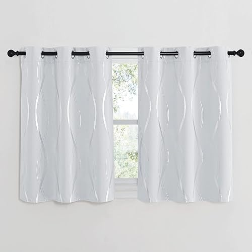 Miniatura 2 de NICETOWN Paneles de cortinas para oscurecer la habitación, 2 paneles, 42 x 40, tratamiento de ventana, con aislamiento térmico y ojales, para