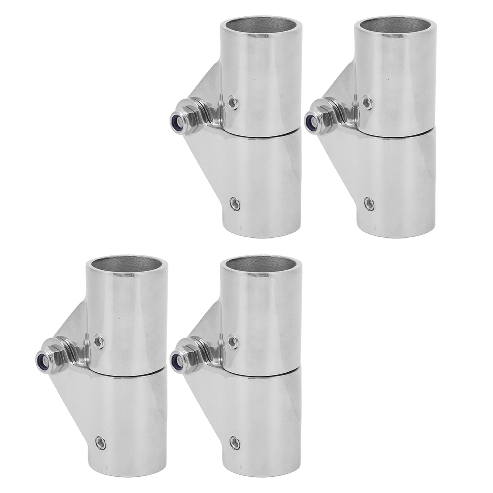 4 connettori per tubi girevoli in acciaio inox da 25 mm, per barche, yacht marini, ringhiere con giunto rotante, per yacht commerciali gonfiabili in fibra di vetro