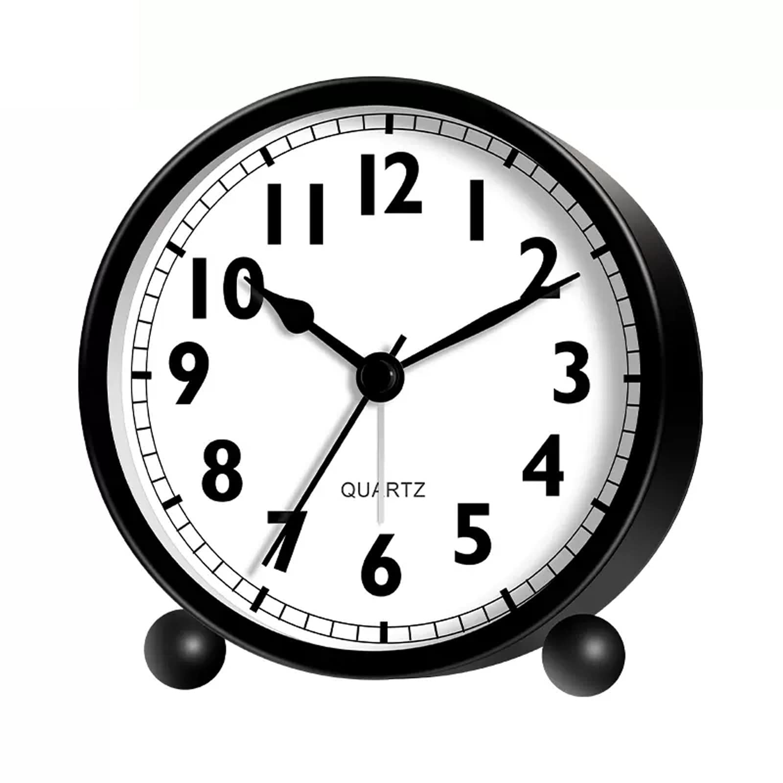 BMKGODN alarm clock， Silent Non Ticking Small Clock with Night Light,for Bedroon,Bedside,Desk Alarm Clocks for Bedrooms(Black)