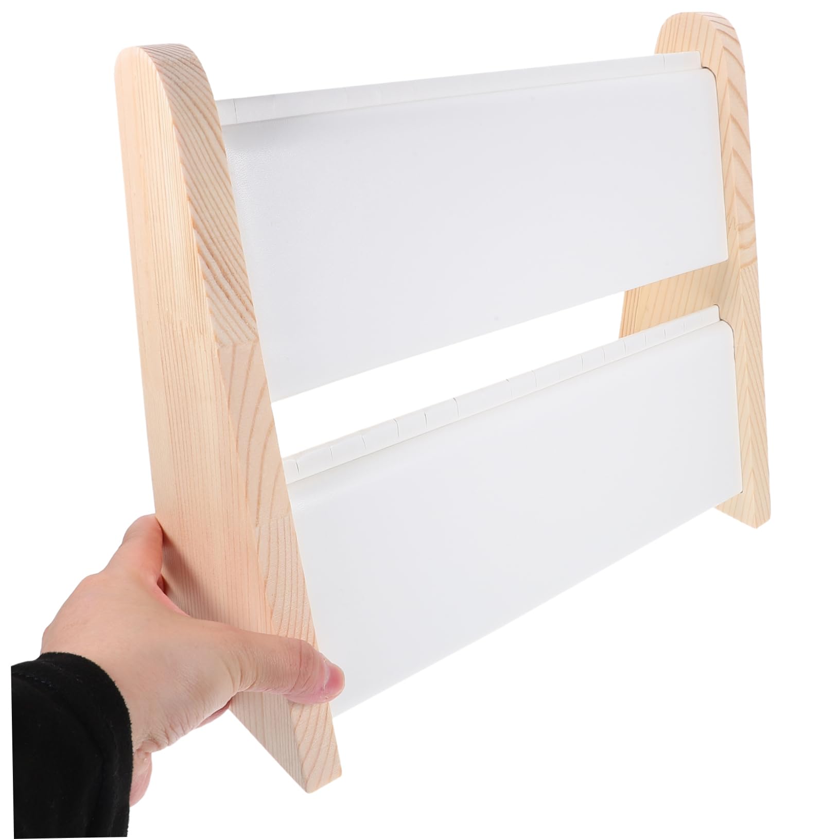 Hohopeti Espositore per Collane in Legno Bianco, Organizer Gioielli a 2 Livelli, Superficie Liscia, per Vetrine e Negozi