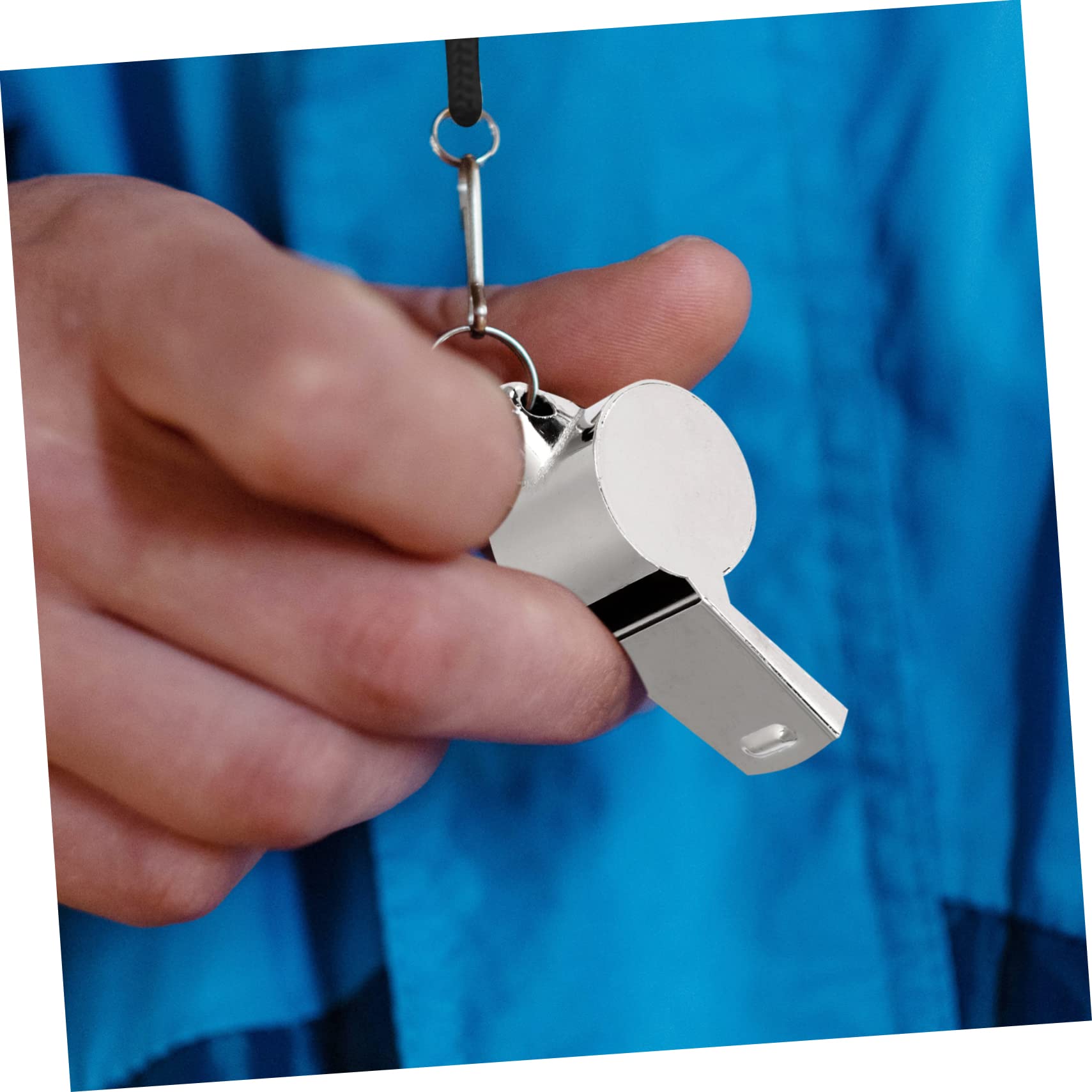 BESPORTBLE Fischietto A Cordino Whistle Lanyard Laccetto Sport Allenatore Suono Colino Fischietto Portatile con Cordino Fischietti da Arbitro Professionista Nylon Silver