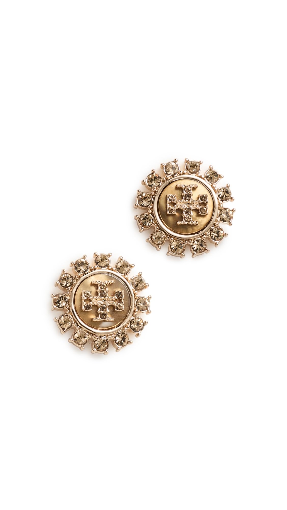 Tory Burch Women's Moondance Mother of Pearl and Crystal Stud Earrings