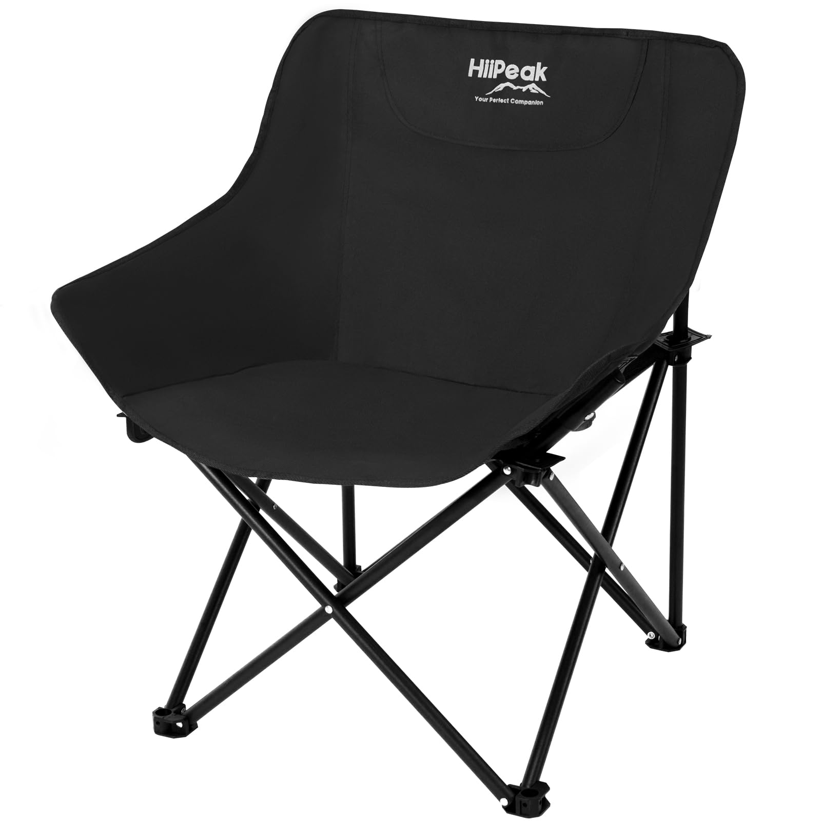 HiiPeak Folding Camping Chairs, Compact Backpacking Chair with Carrying Bag for Outdoor, Picnic, Fishing, Hiking, Beach, Garden (Black)