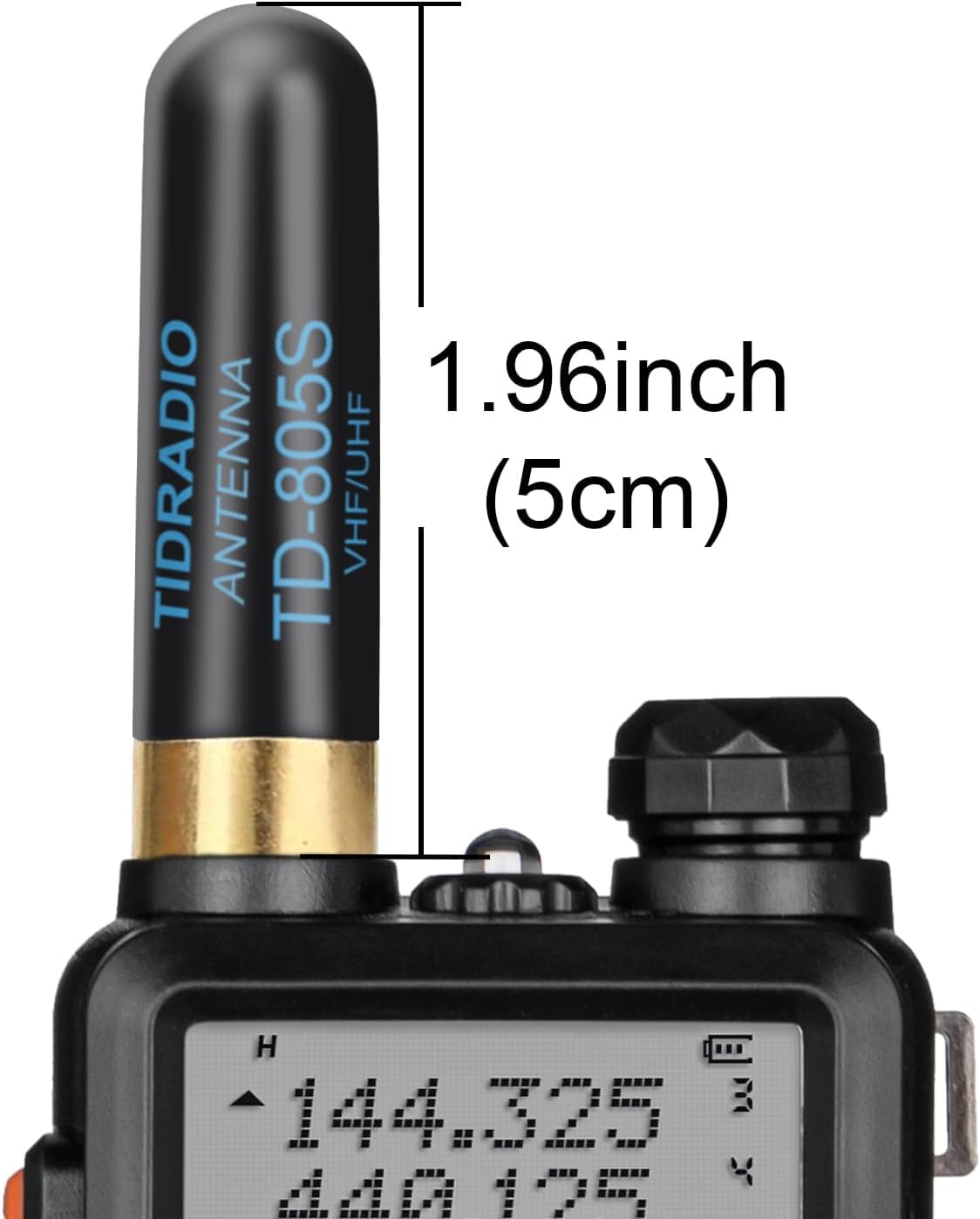 TIDRADIO TD-805S Ham Radio Short Antenna 1.96inch Enhanced Ver. Long Range Dual Band VHF/UHF 144/430Mhz Antenna for BAOFENG UV-5R,UV-5RM, RT-470X,GT-5R,UV-K5(8),TD-H8,TD-H3 Plus,UV-5RH,SMA-F, 2 Pack - 4