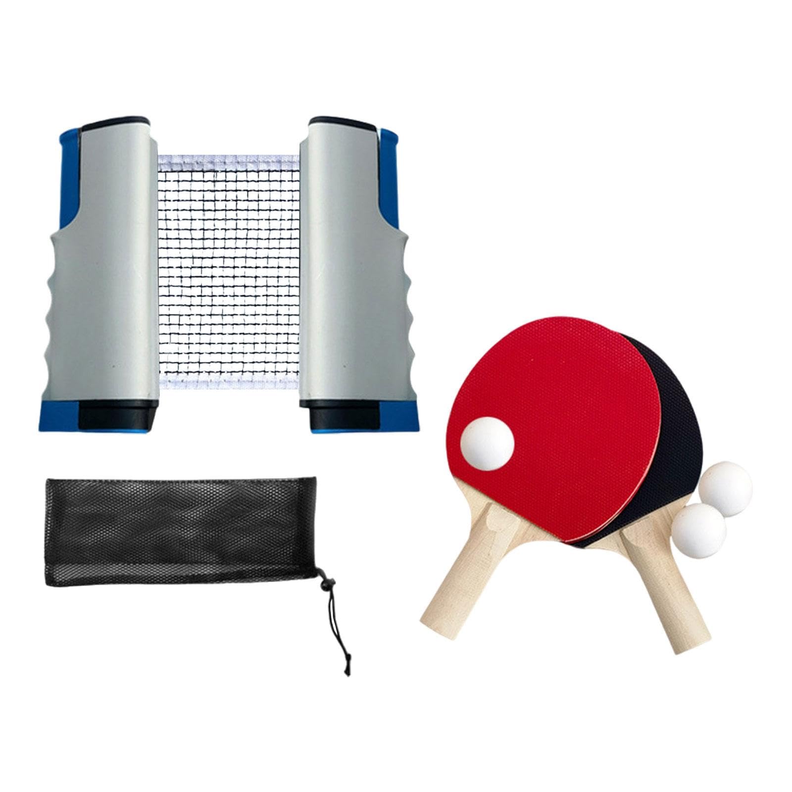 7 Pezzi Set Pong Include Racchette Rete Palline Borsa con Manico Ergonomico Materiale Solido Adatto a Regali Occasioni Sociali Allenamento Casa