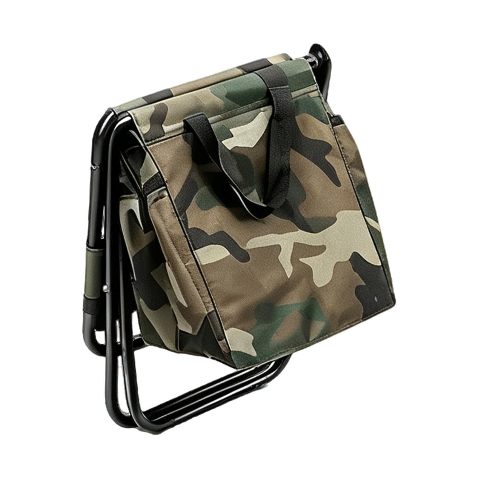 Genérico Taburete Portátil Camuflaje Oxford con asa de y Asiento portátil