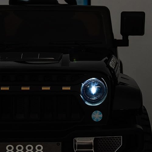 Miniatura 7 de Camión de paseo para niños con batería de 12 V con control remoto, suspensión, 3 velocidades, luces LED, música y bocina - rosa