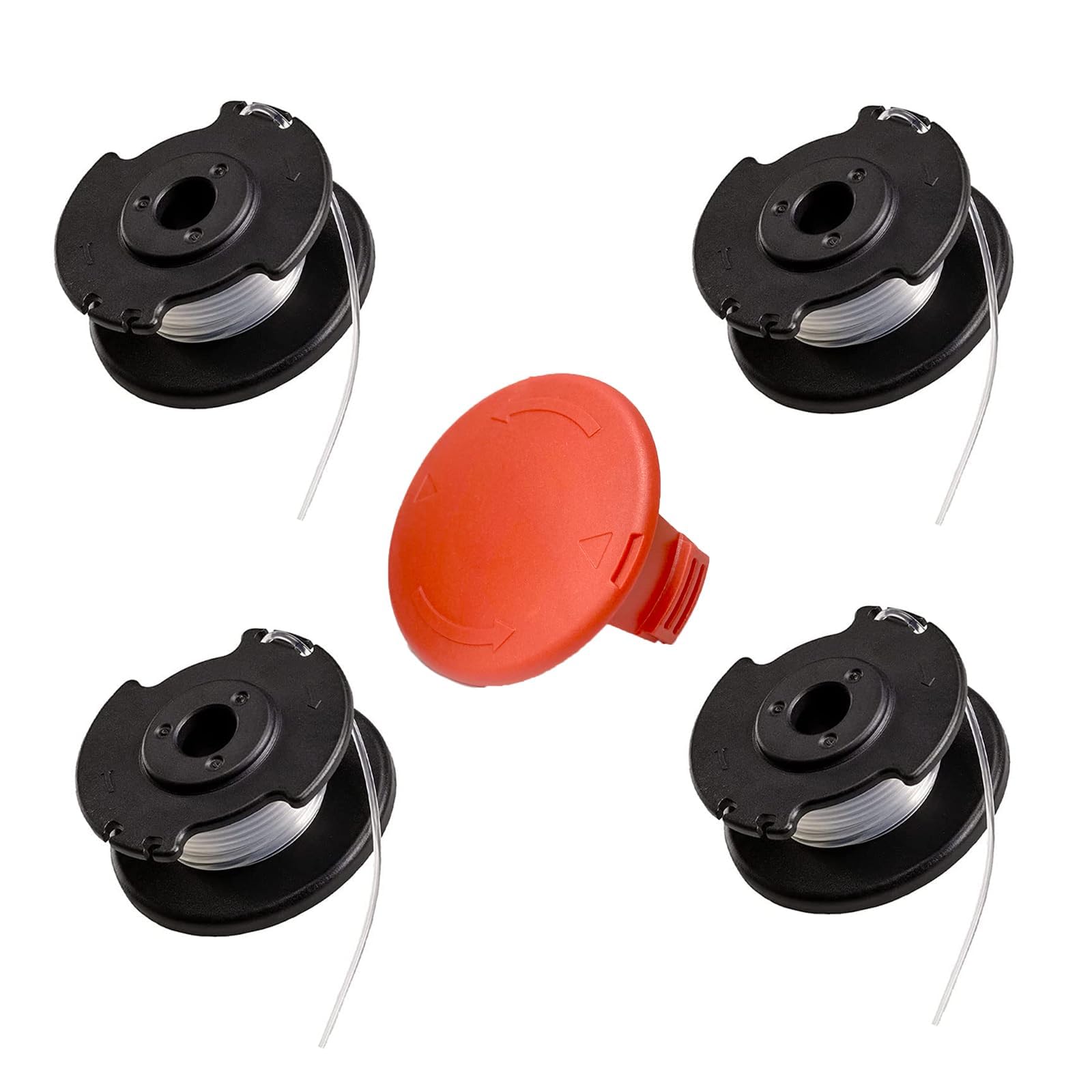 4 sztuki zapasowych szpul do podkaszarki akumulatorowej Einhell GE-CT 18/28 Li i GE-CT 18/28 Li TC, do zapasowej szpulki do nici Einhell TLE-03, osłona szpulki TLE-03-1 (4 zapasowe szpulki + 1