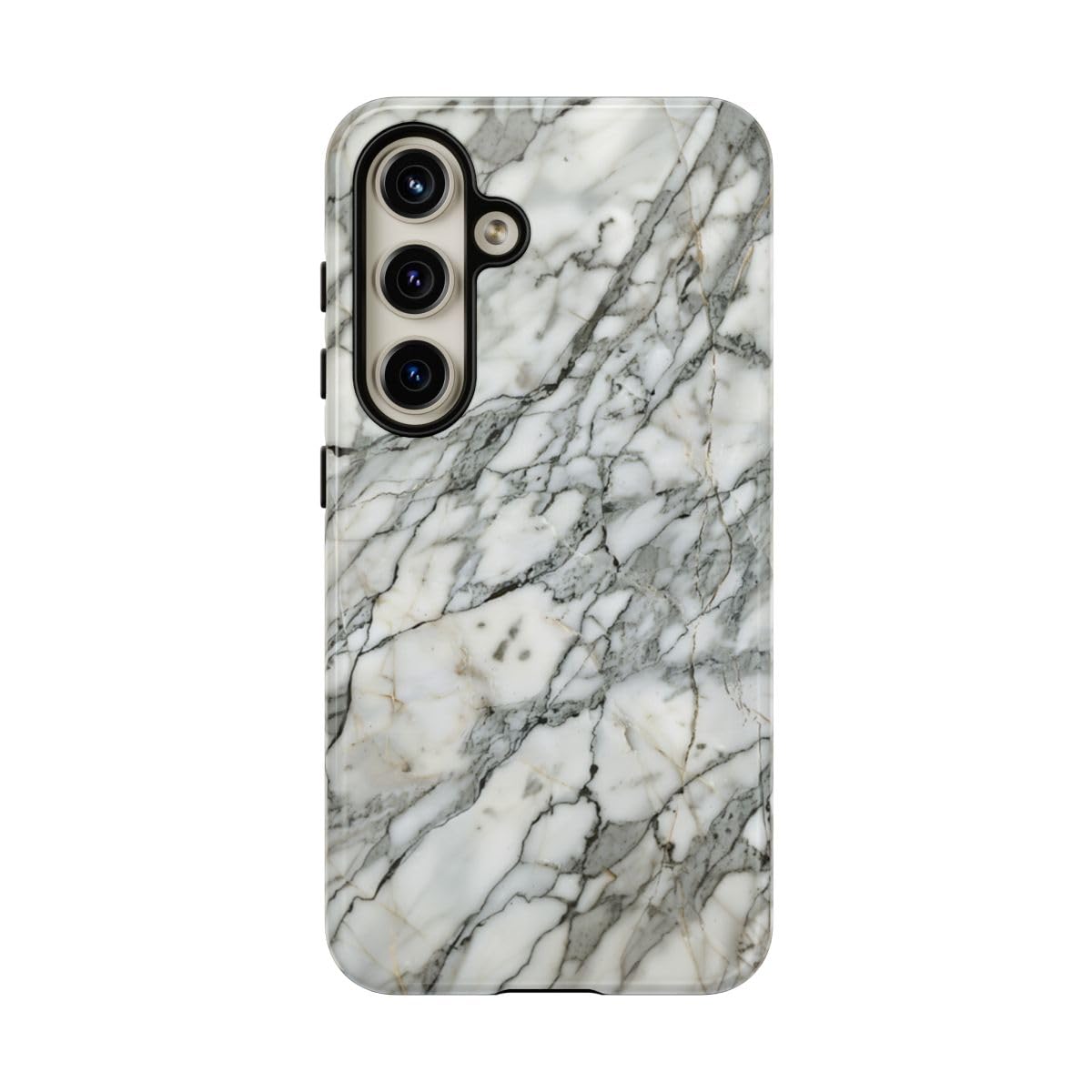 Coque rigide Galaxy S24 marbre blanc brillante pour protection élégante - 5