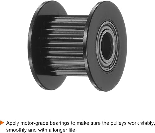 Miniatura 4 de 2pcs 2GT Polea tensora 20 dientes 0.197 in diámetro 0.709 in diámetro correa de aluminio para 0.394 in ancho cinturón 3D impresora CNC accesorios de