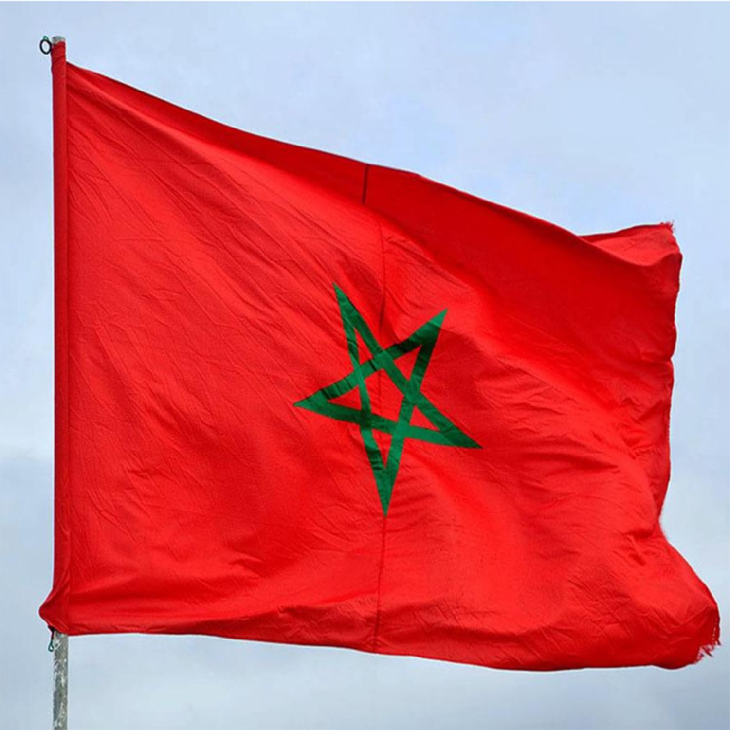2 Bandiere Nazionali Marocchine, 90X150Cm Grandi Bandiere Nazionali, Decorazioni per Feste, Adatte per Appendere All'Aperto E al Chiuso.