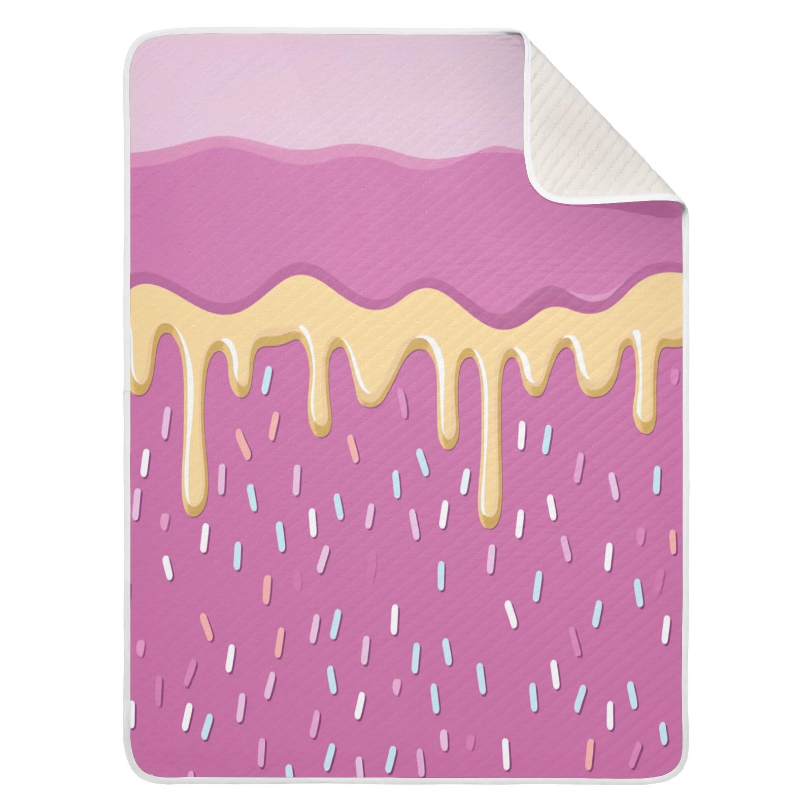 KICPOAY Ice Cream Candy Pink Baby Swaddle Blanket for Boys and Girls, Muslin Baby Receiving Swaddle Blanket, Soft Cotton Nursery Swaddling Blankets for Newborn Toddler Infant