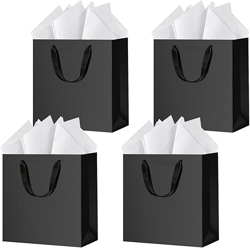 Miniatura 12 de SHIPKEY Paquete de 10 bolsas de regalo verde aguamarina con papel de seda bolsa de regalo de dama de honor de 8 x 4 x 11 pulgadas, bolsa de papel