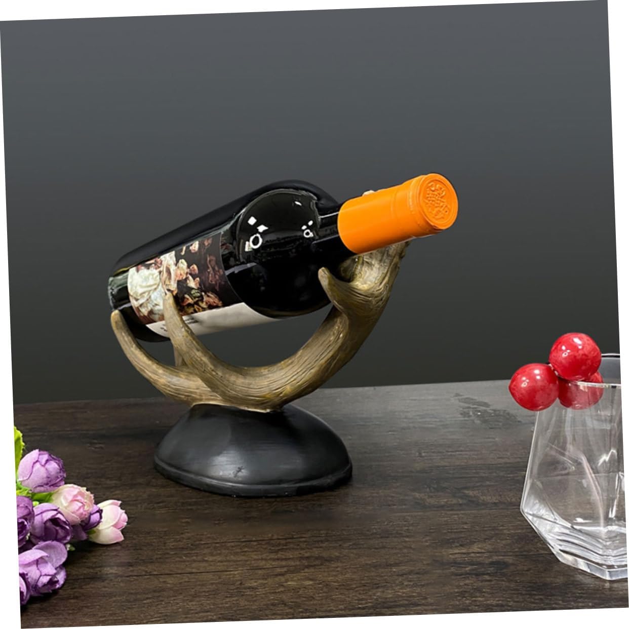 OUNONA 2pcs Cabinet Wine Bottle Stand Vintage Resin Wine Rack for Desktop Display Sturdy Organizer for Kitchen and Dining for Lovers