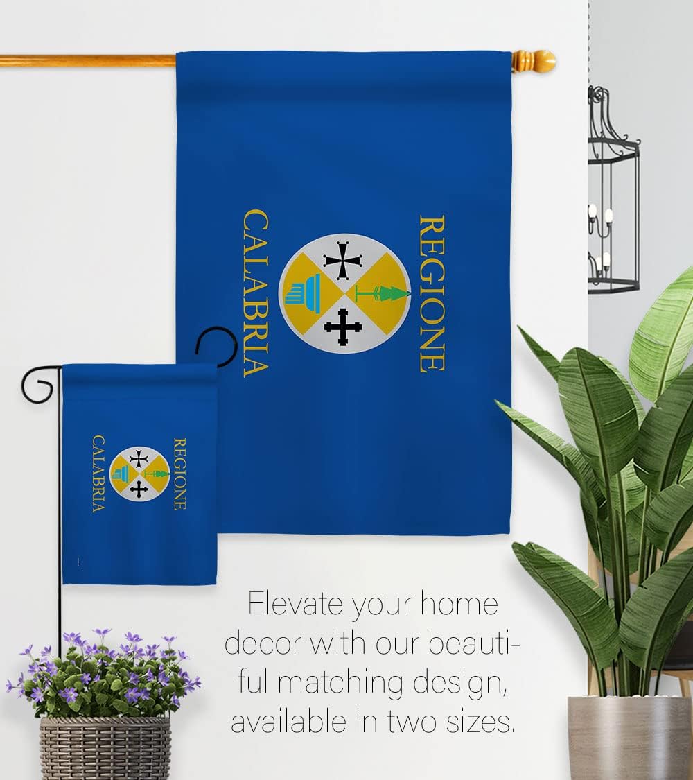 Calabria Garden Flag - Regional Italy Regions Italian Republic Southwestern Europe Territory Country Particular Area - House Decoration Banner Small Yard Gift Double-Sided Made in USA 13 X 18.5