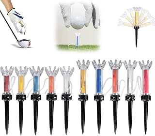 GLIART Golf Tee with Magnetic Plastic 360 Degree Bounce, 360°Magnetic Golf Tee Holder with Bounce, Multi Color Flexible Magnetic Plastic Golf Tee for Training Practice Tool Accessory