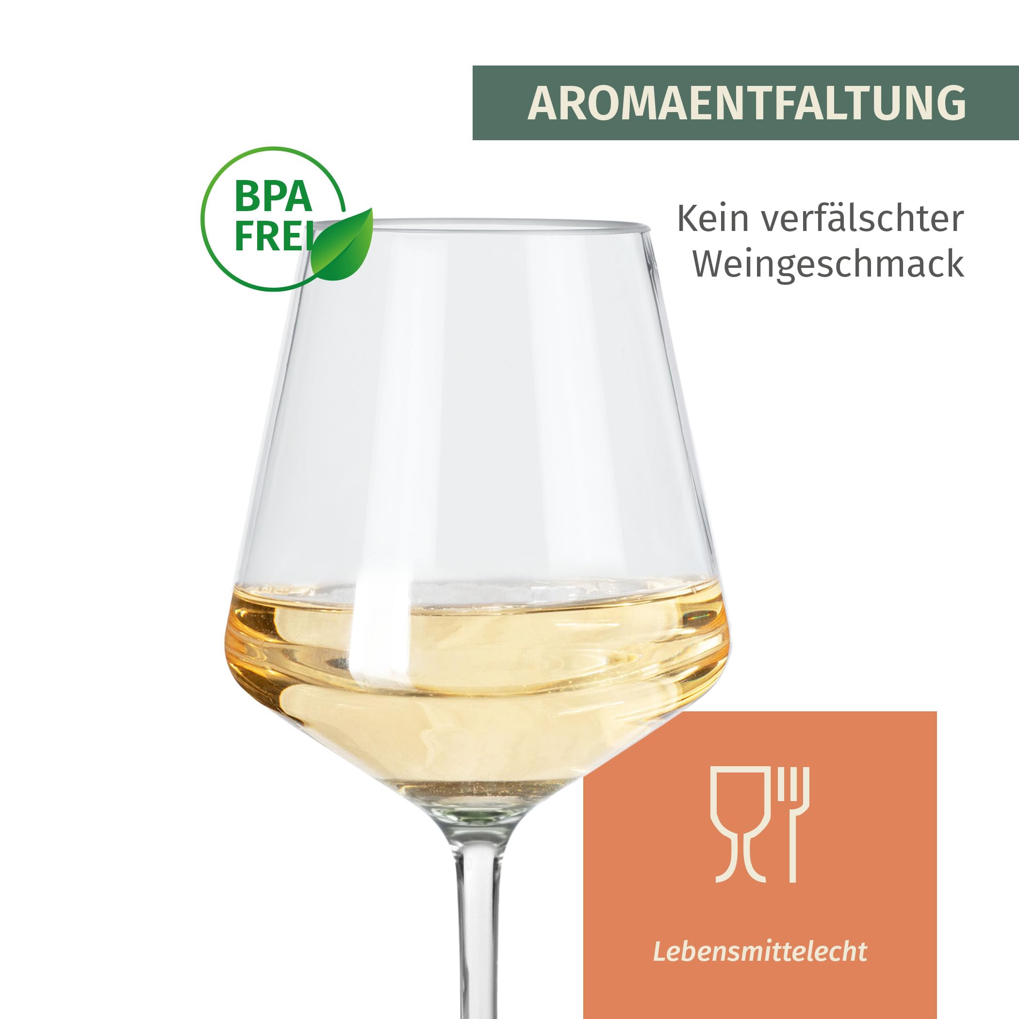 Moritz Milano Weingläser 460 ml Camping Gläser Polycarbonat 2 Stück bruchfest Weißwein Gläser Set kratzfest Weißweingläser