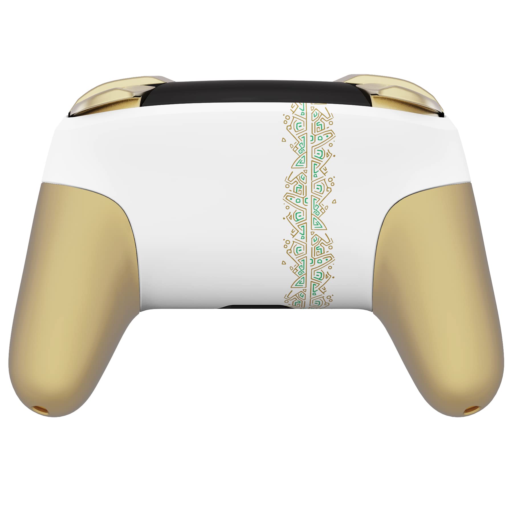 eXtremeRate Coque de Remplacement pour Nintendo Switch Pro Manette, Coques avec Motifs Avant Arrière Poignées Grips pour Manette Switch Pro Glow in Dark - Totem of Kingdom Blanc