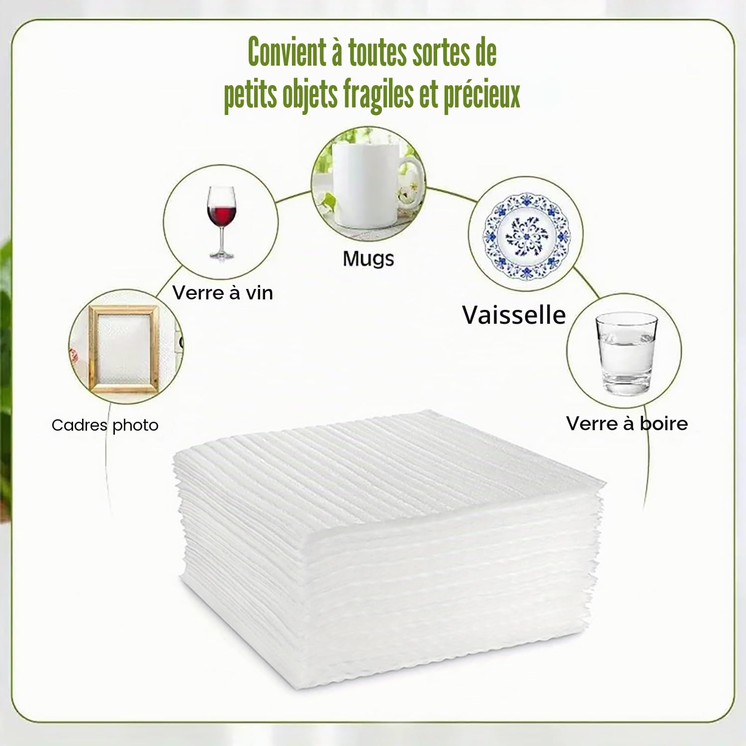 100 pièces feuilles de mousse de coussin, pochettes d'emballage en mousse mobile de 40 x 30 cm, fournitures de déménagement pour l'emballage et la boîte d'expédition pochettes d'emballage