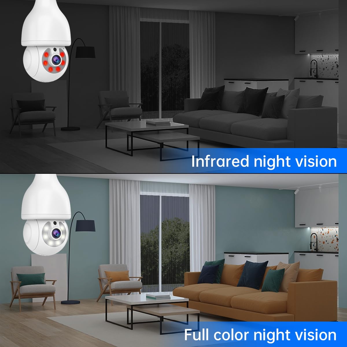 Comparison of infrared night vision and full-color night vision modes