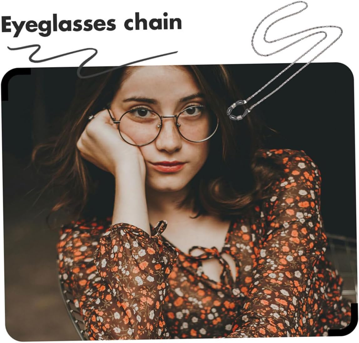 PATKAW 6pcs Metal Eyeglass Chain Set Hollow Design Anti-drop Glasses Strap for Men Women Sturdy Silver Eyewear Holder for Outdoor Sports and Daily Use